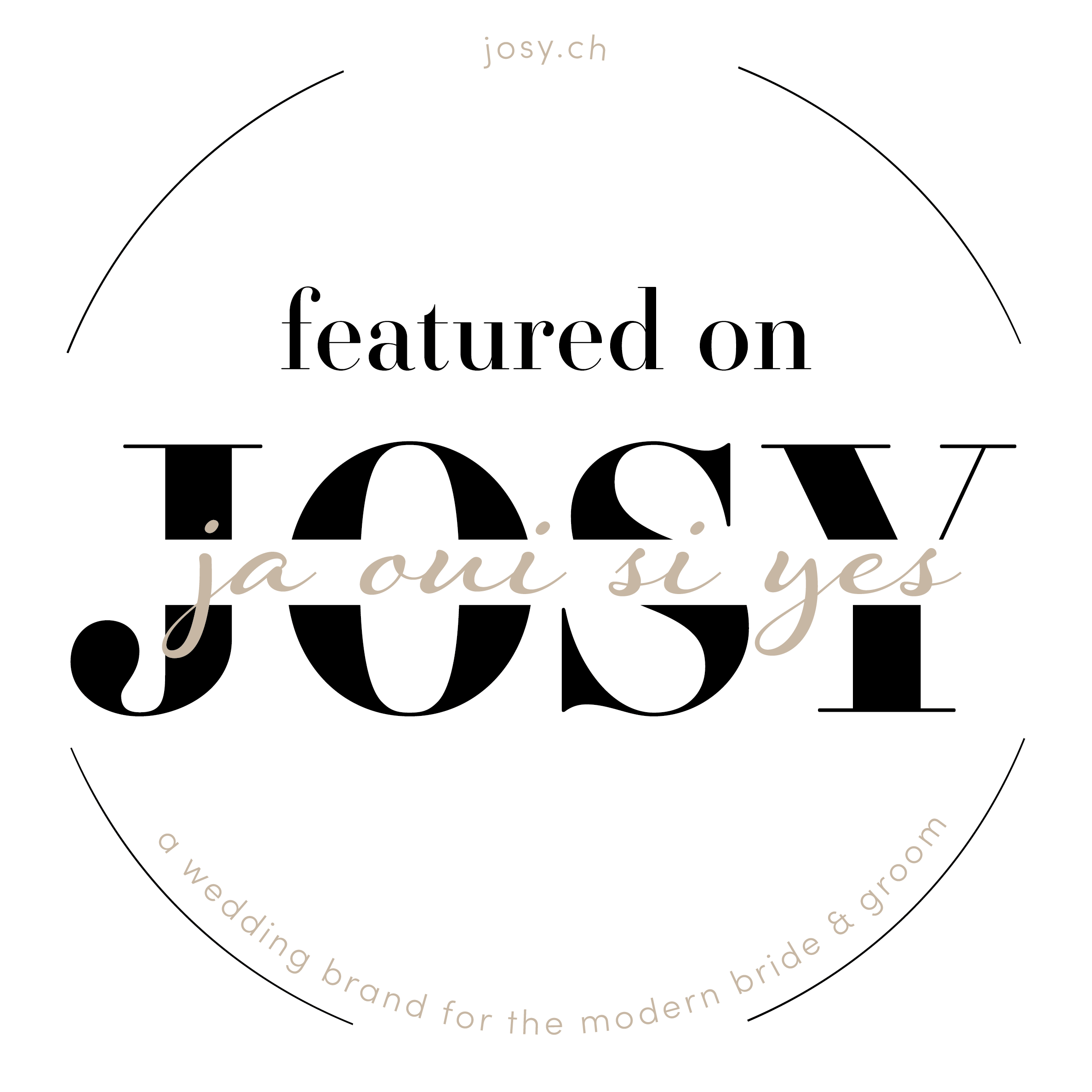 Badge vom JOSY Brautmagazin, in welchem ein Artikel über Zauberbraut erschienen ist.